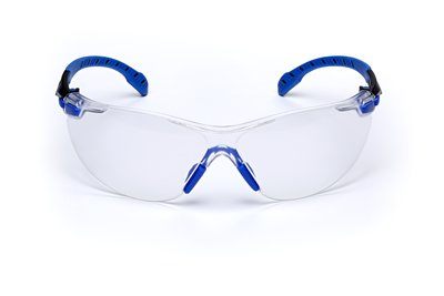 3M Solus 1000-Series Safety Glasses S1101SGAF, Black/Blue, Clear Scotchgard Anti-Fog Lens