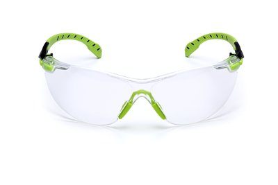 3M Solus 1000-Series Safety Glasses S1201SGAF, Green/Black, Clear Scotchgard Anti-Fog Lens
