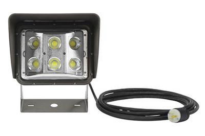 60 Watt LED Low Profile Wall Pack Light With Glare Shield and 10 Ft Cord - U Bracket Mount (-Pigtail)