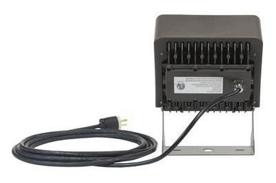 60 Watt LED Low Profile Wall Pack Light With Glare Shield and 10 Ft Cord - U Bracket Mount (-Pigtail)