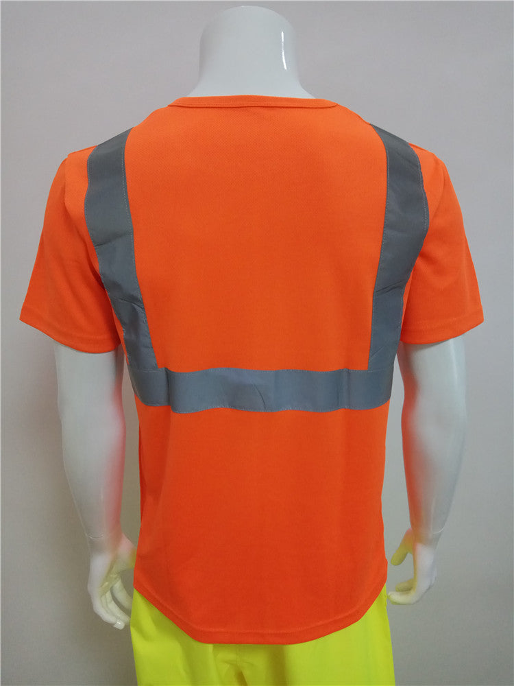 Hi Vis T-Shirt Class 2 Reflective Safety Short Sleeve HIGH VISIBILITY ORANGE