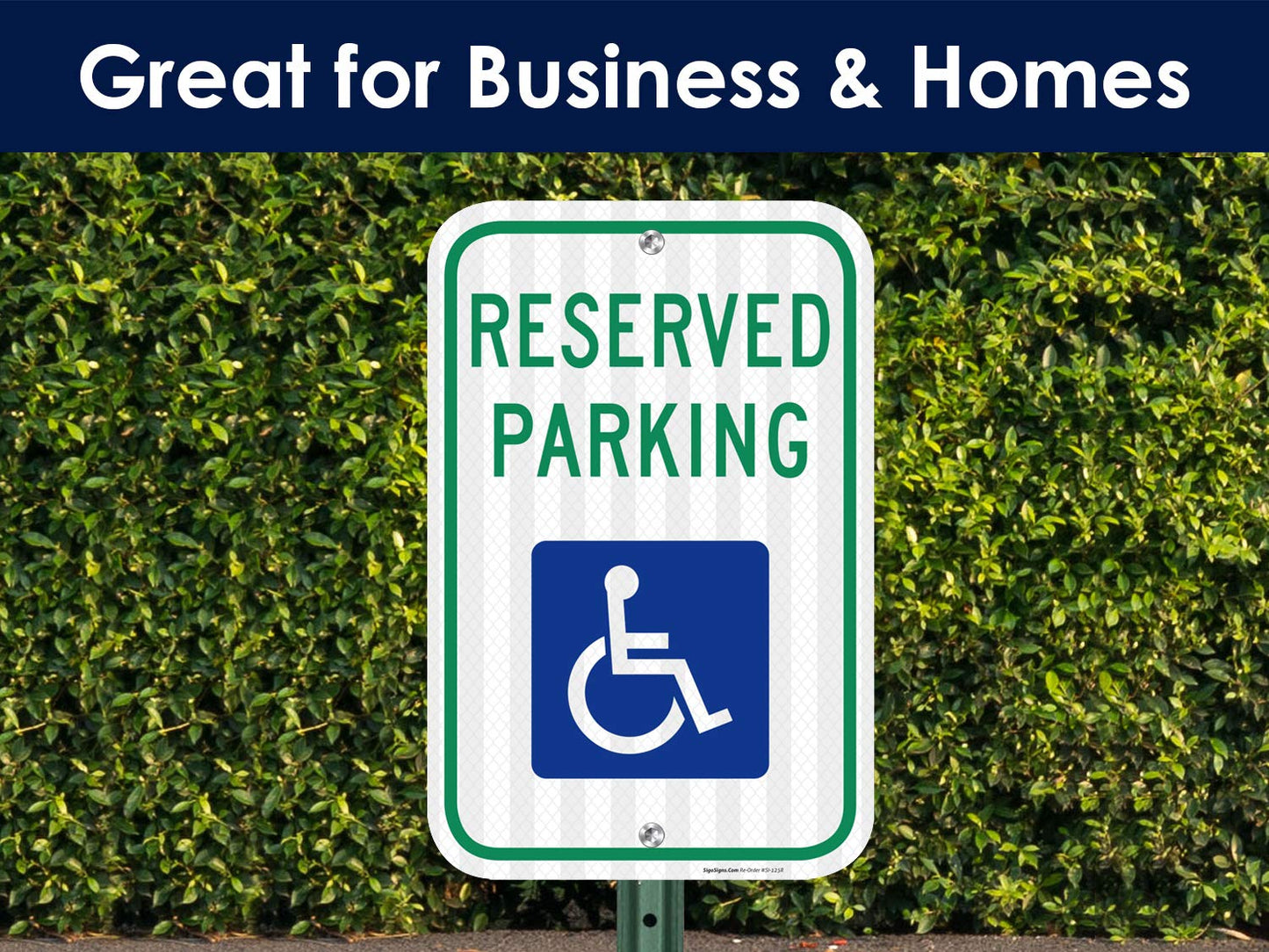 Handicap Parking Sign, with Picture of Wheelchair Sign, Federal 12x18.