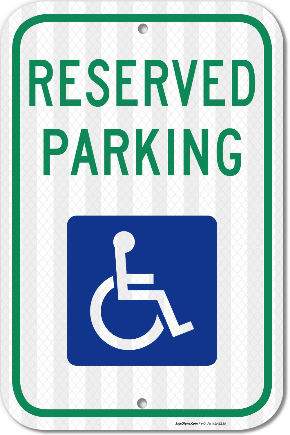 Handicap Parking Sign, with Picture of Wheelchair Sign, Federal 12x18.