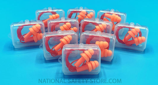 Ear Plugs 10 Pairs Orange Silicone Ear Plugs 32dB Anti Noise Hearing Protection