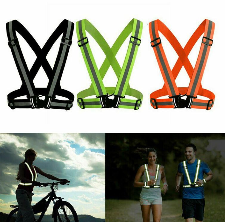 Adjustable Safety Reflective Vest Belt Stripe Strap Night Running Jogging Biking