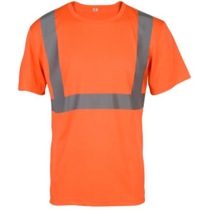 Hi Vis T-Shirt Class 2 Reflective Safety Short Sleeve HIGH VISIBILITY ORANGE