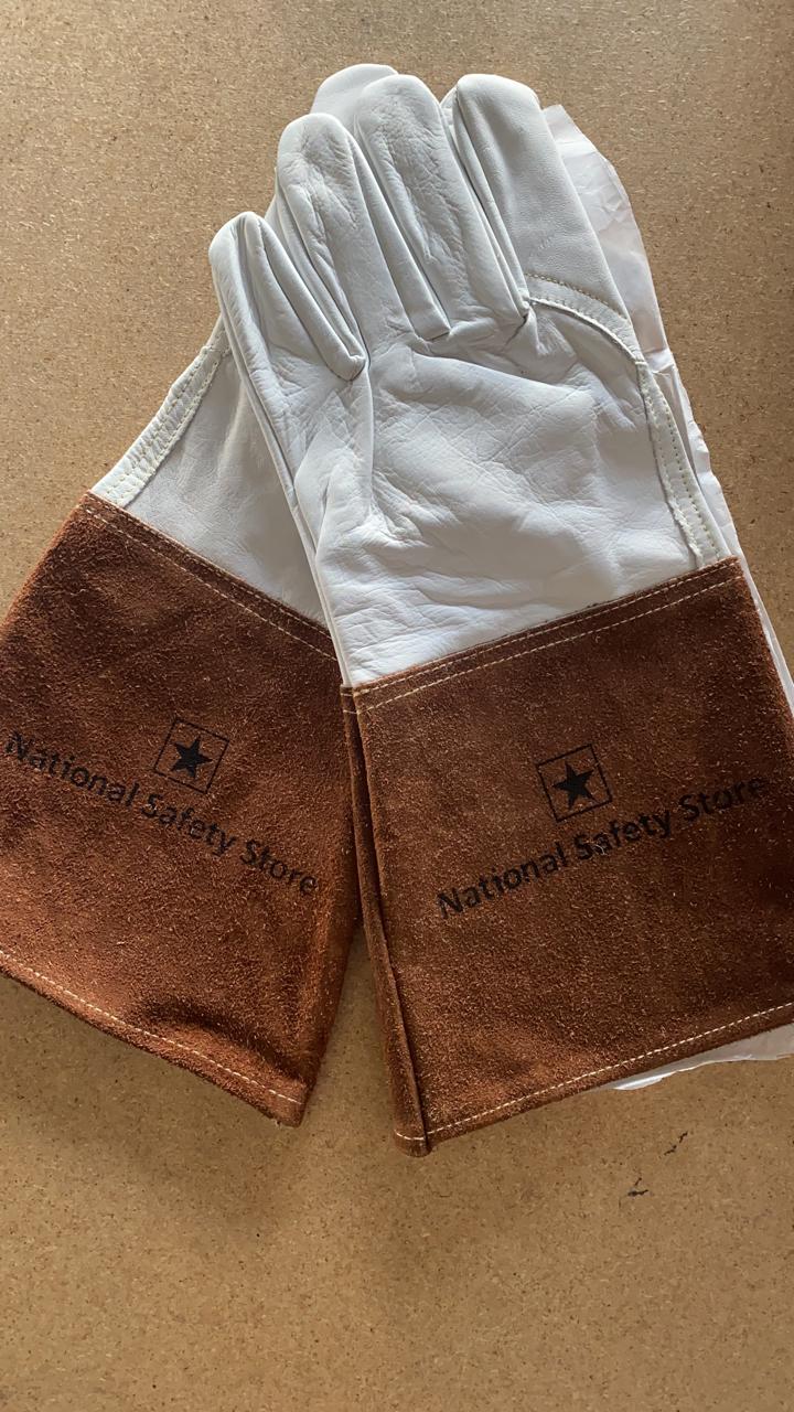 NSS Top Grain Goatskin TIG Welding Gloves with 4" Cuff, Size L - True Goatskin