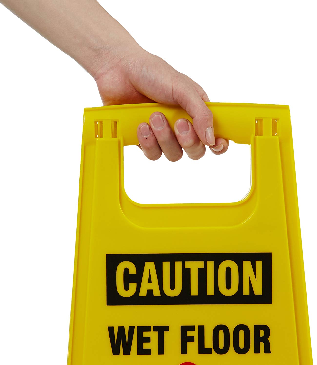 Floor Safety Sign, Caution Wet Floor, Bilingual (English / Spanish) 2-Sided