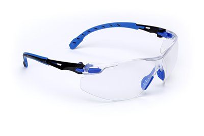 3M Solus 1000-Series Safety Glasses S1101SGAF, Black/Blue, Clear Scotchgard Anti-Fog Lens
