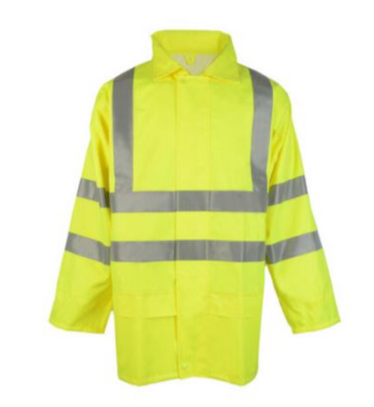 Oxford Safety Rain Jacket Reflective Yellow/Lime Hi-Vis Class 3