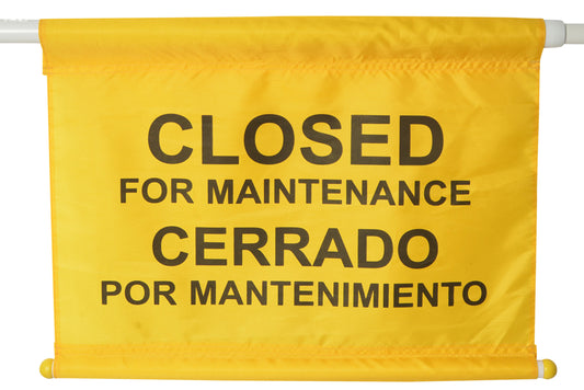 Safety Hanging Sign - Closed For Maintenance, Bilingual (Spanish - English)