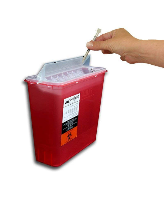 Sharps Disposal Container for 5 Quart Size with Touchless Disposal