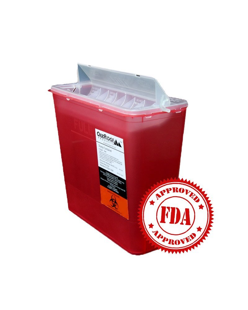 Sharps Disposal Container for 5 Quart Size with Touchless Disposal