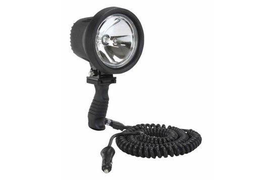 6 Million Candlepower Spotlight with Handle, 16 foot Straight Cord and Trailer Plug - 12/24 Volts (-12 volts-Flood-6-Pin Round)