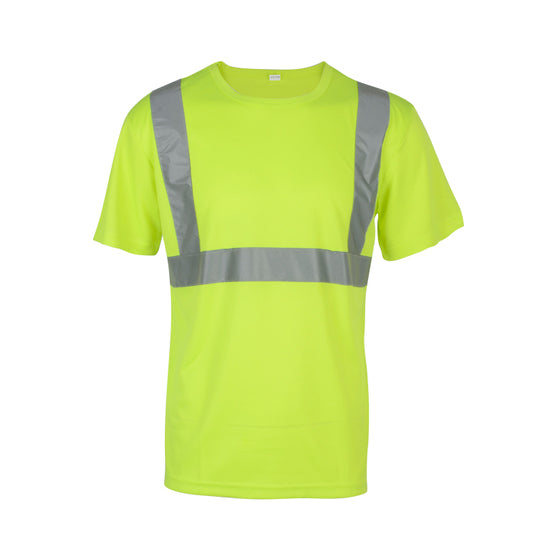 Hi Vis T-Shirt Class 2 Reflective Safety Short Sleeve HIGH VISIBILITY LIME GREEN