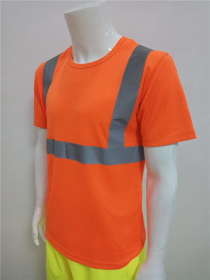 Hi Vis T-Shirt Class 2 Reflective Safety Short Sleeve HIGH VISIBILITY ORANGE