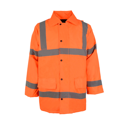 Oxford Safety Rain Jacket Reflective  Orange Hi-Vis Class 3