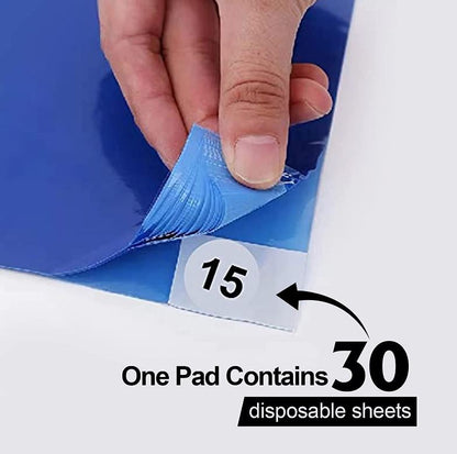 Door Dust Removal Disposable 30 Layers Peelable PE Film Sticky Mat For Cleaning Shoes