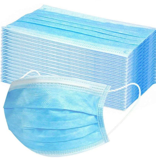 Disposable Masks (Blue, 50 pcs), Standard 3-Ply Breathable Masks for Personal Health Protection, Universal