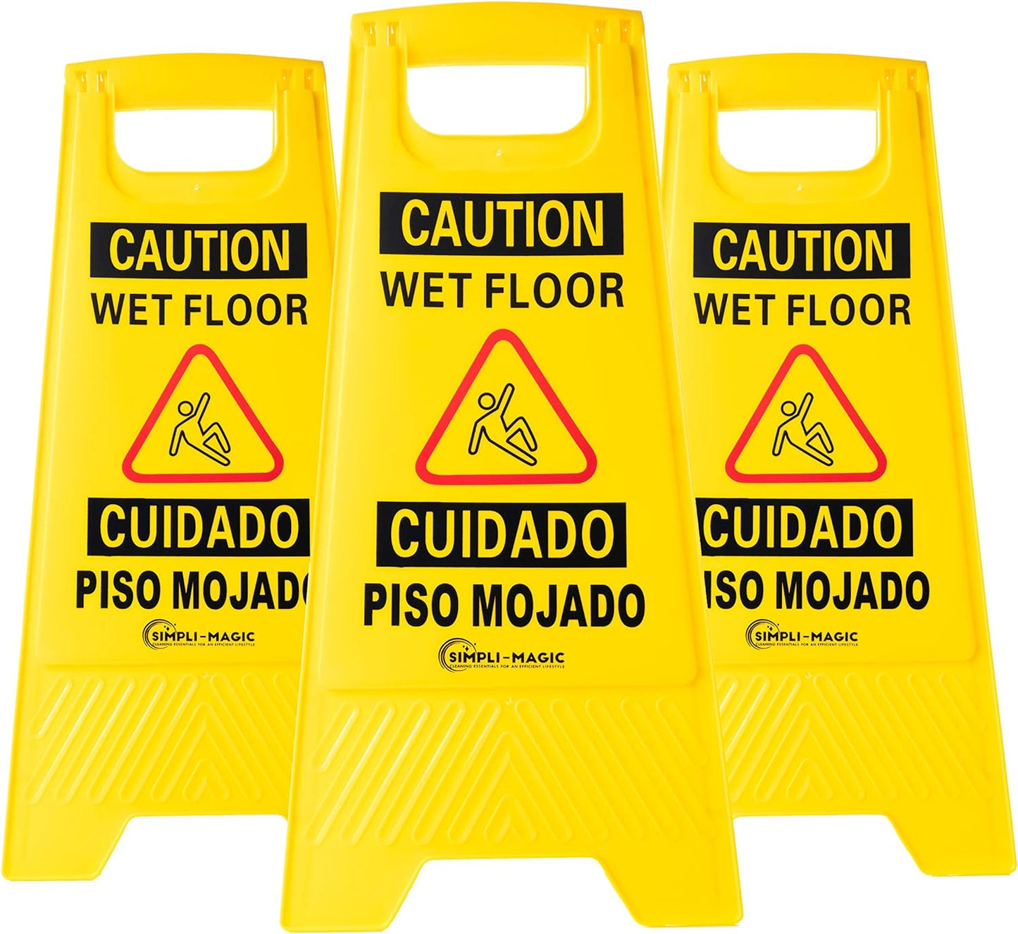 Wet Floor Caution Sign bi-lingual Yellow.